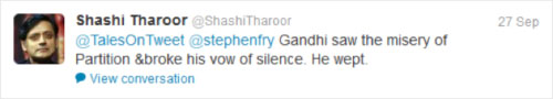 Tweet by Shashi Tharoor