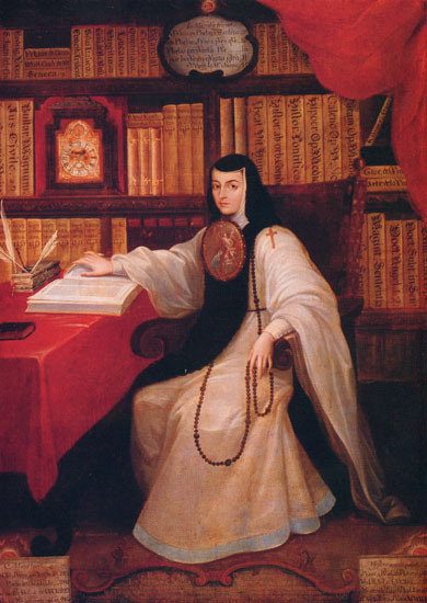 Retrato de Sor Juana Inés de la Cruz. por Miguel Cabrea, 1750