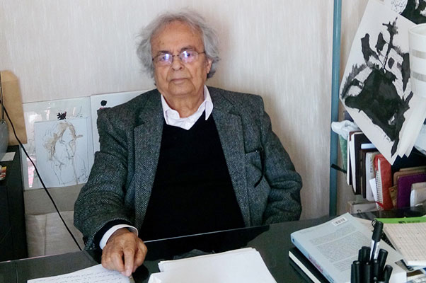 Photo of Adonis in his Parisian office by Erkut Tokman
