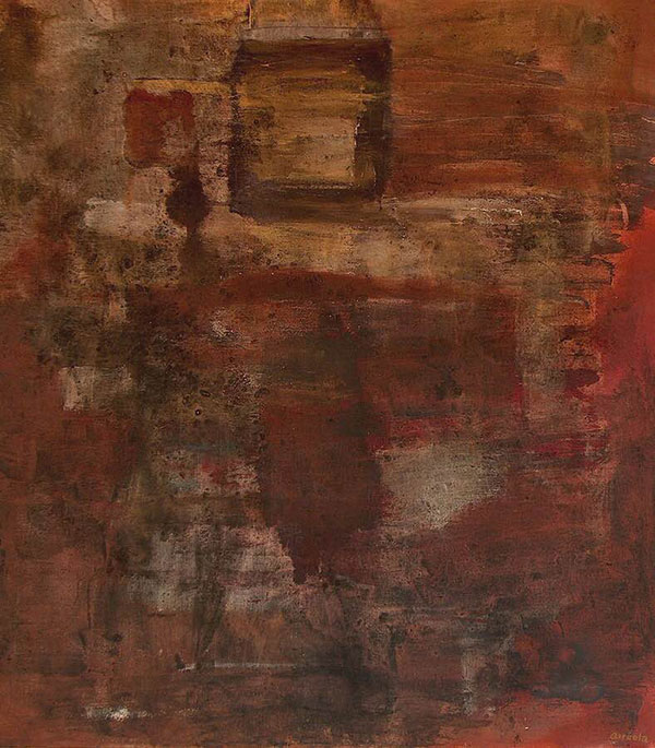 Guillermo Arreola, Ni tú escaparás (2005), mixed media on canvas, 90 x 80cm. Courtesy of the artist.