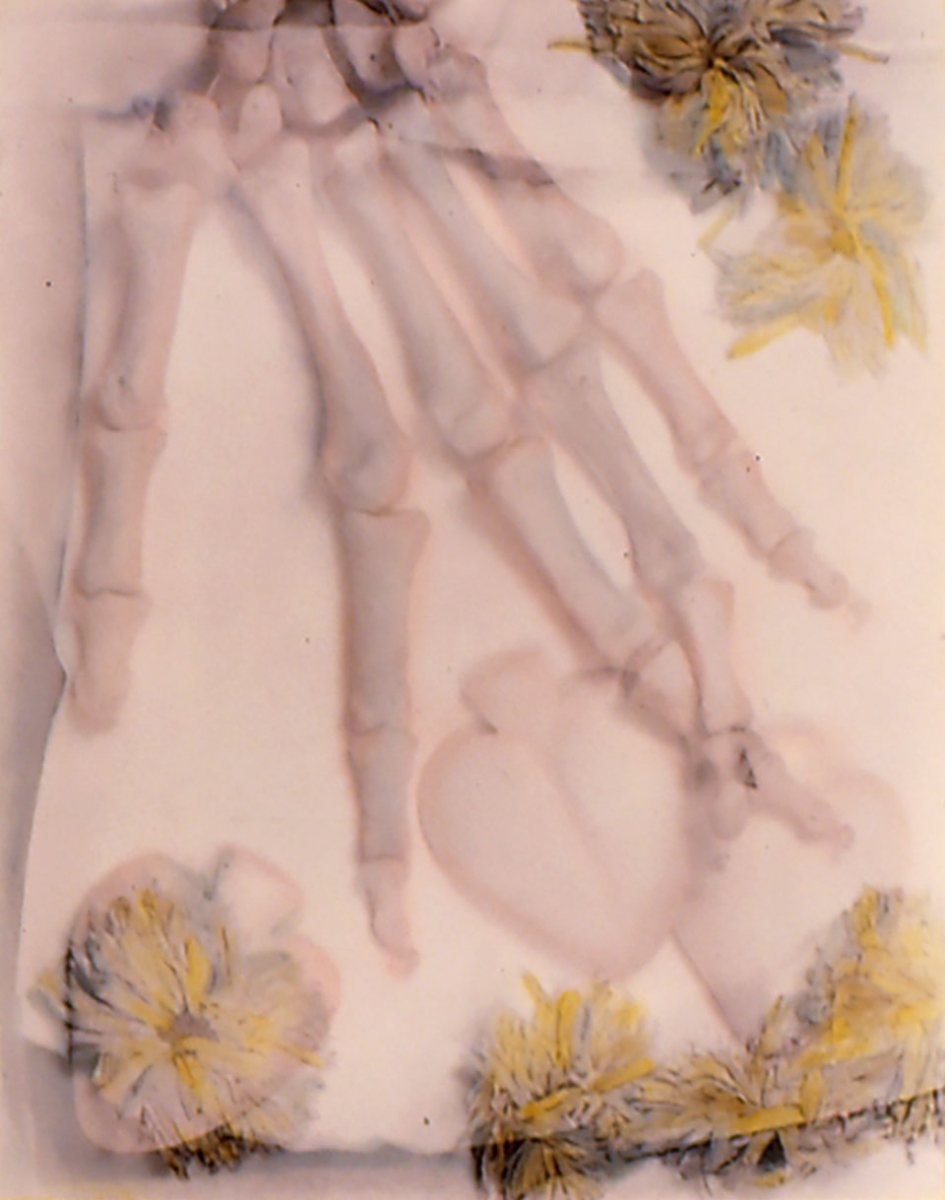  Kathy Vargas (b. 1950, San Antonio), Oración: Valentine’s Day / Day of the Dead [Hand], ca. 1989–90, gelatin silver print with hand-coloring, 24x20 in.