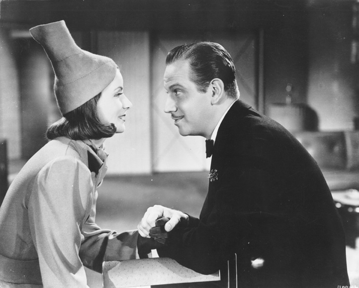 A still from Ninotchka, starring Greta Garbo and Melvyn Douglas