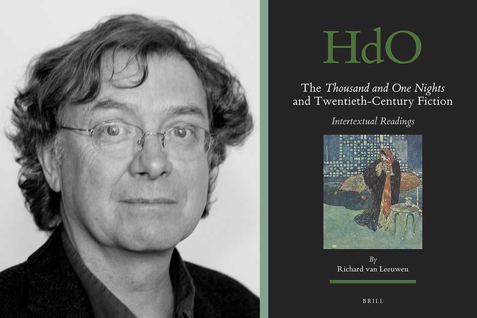 A photo of Richard van Leeuwen juxtaposed with the cover to his book HdO