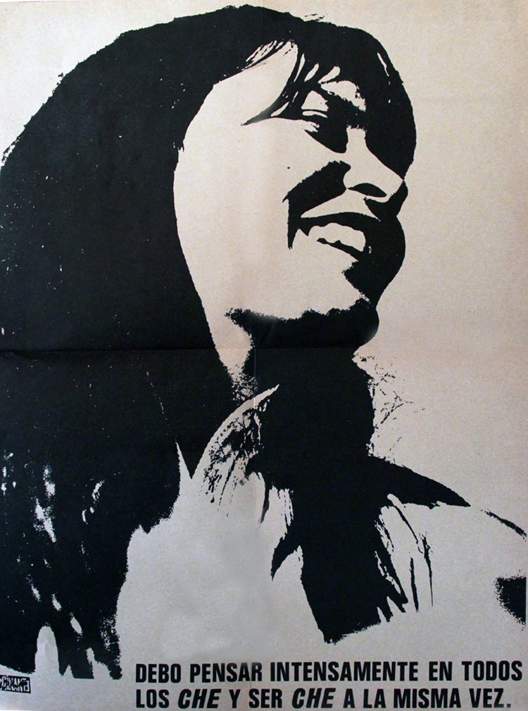This poster was published in a special issue of Rocinante in 1971. The entire issue was dedicated to Valdivia on the second anniversary of her death.
