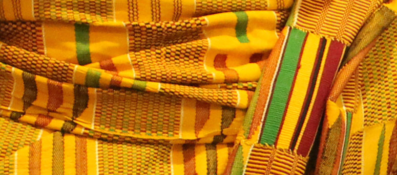 Kente cloth. Woven for majesties' past, refashioned for the future
