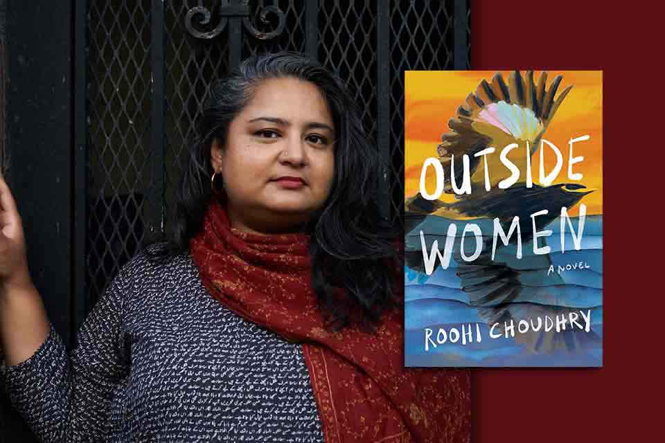 Roohi Choudhry with the cover to her boook Outside Women