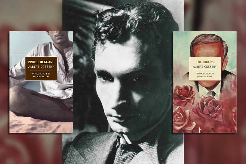 Albert Cossary with the covers to his books Proud Beggars and The Jokers