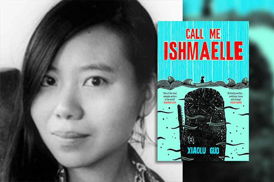 Xiaolu Guo with the cover to her book Call Me Ishmaelle