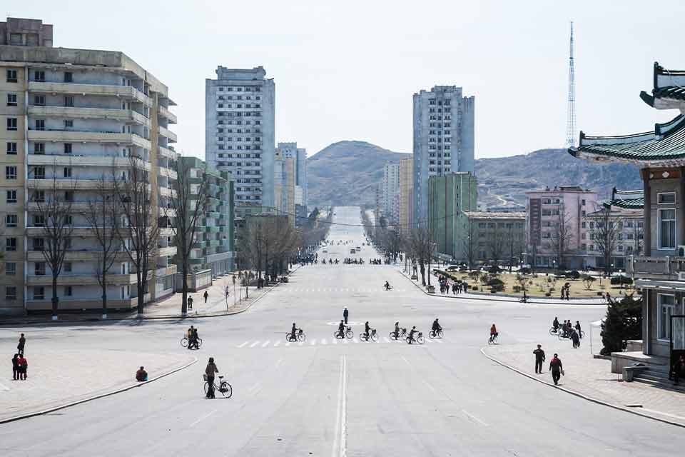 Photo of Kaesong city center, North Korea