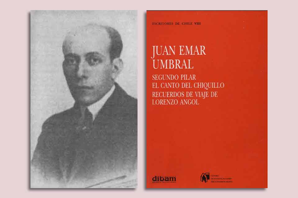 Juan Emar and the cover to his book Umbral