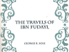 Cover to The Travels of Ibn Fudayl by George R. Sole