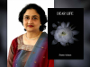 Shanta Acharya with the cover to her book Dear Life
