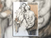 An illustration of a family that brings to mind Medieval drawings as well as cubism