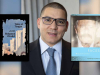 Jonas Elbousty with the cover to two of Mohamed Choukri's books