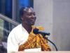 Meshack Asare speaking at the 2015 Neustadt Festival banquet.