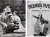 Dickens reading to his daughters. Right: Pickwick Papers cover