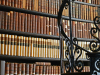 Hardback books with maroon and gold spines