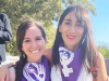 A photograph of Michelle Mirabella and Catalina Infante Beovic taken outdoors at a rally