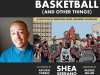 A photo of author Shea Serrano juxtaposed with the cover to his book Basketball (And Other Things)