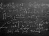 A photograph of a blackboard with mathematical equations on it in chalk