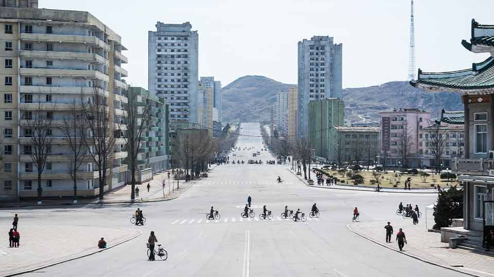 Photo of Kaesong city center, North Korea