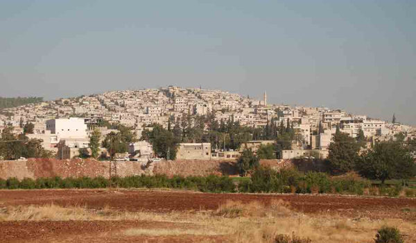 The city of Afrin, rising on a hill above the plain