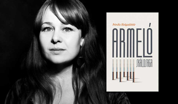 A photograph of Thórdís Helgadóttir and the cover to her book Armelo