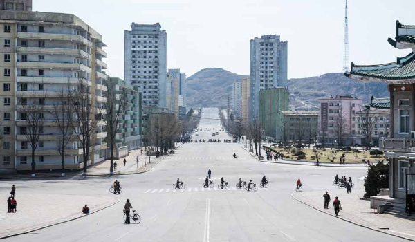 Photo of Kaesong city center, North Korea