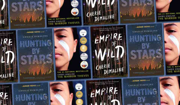 A tile collage of the covers to Cherie Dimaline's books