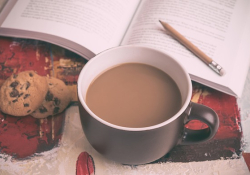 A book with coffee