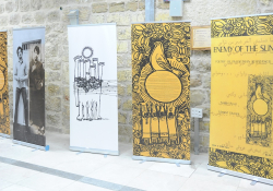 Panoramic view of the exhibit “George Jackson in the Sun of Palestine”