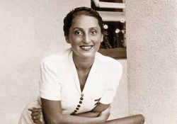 A sepia toned photograph of Zuzanna Ginczanka