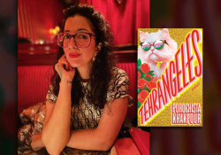 A photograph of Porchista Khakpour and the cover to her book Tehrangeles