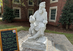 A marble statue of Omar Khayyam 