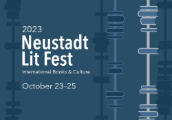 A styled advertisement for the Neustadt Lit Fest.