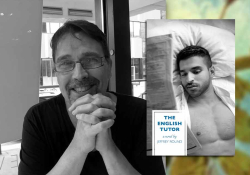 Jeffrey Round with the cover to his book The English Tutor