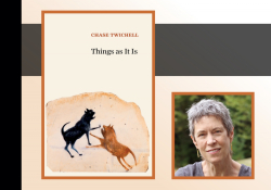 Poet Chase Twitchell juxtaposed with the cover to her book, Things As It Is