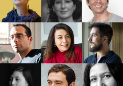 A nine-panel grid of the jurors selected for the 2020 Neustadt Prize