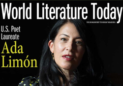 A photograph of Ada Limon. Text reads: World Literature Today. US Poet Laureate Ada Limon